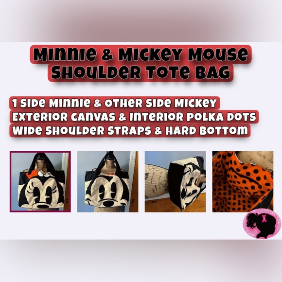 Disney Limited Edition Mickey & Minnie Mouse Large Tote Bag NWOT - Picture 5 of 5